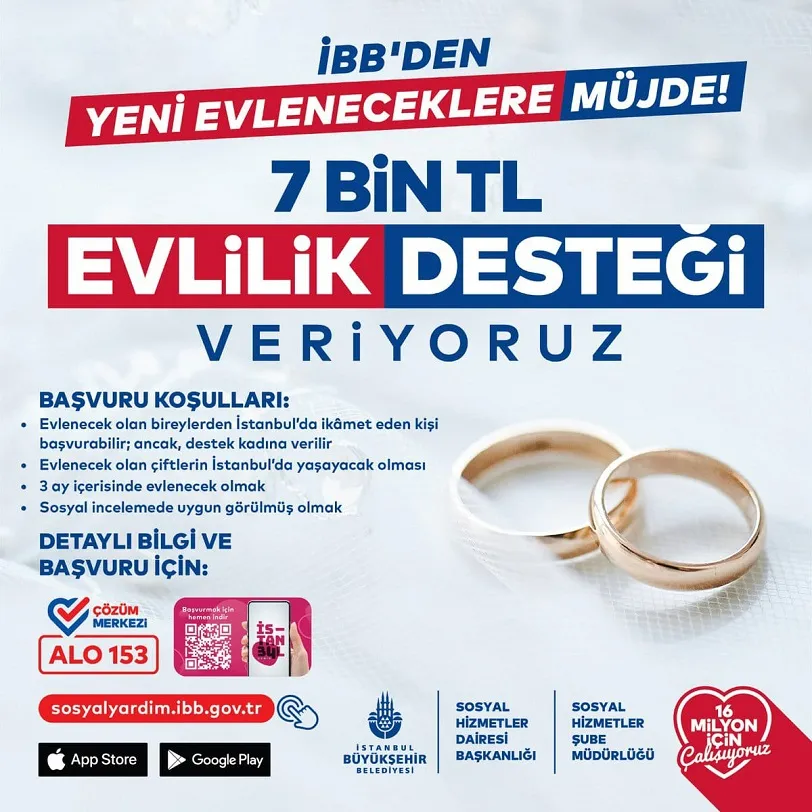 İBB 6 AYDA 8 BİN 600 ÇİFTE EVLİLİK DESTEĞİ SAĞLADI