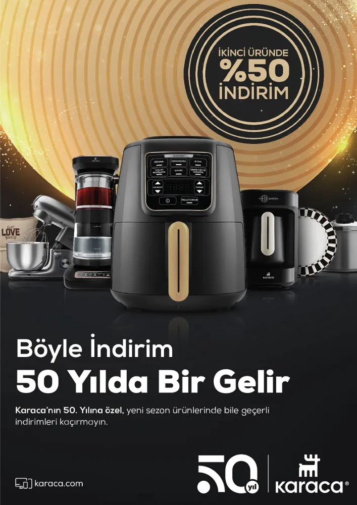KARACA 50. YAŞINI YÜZDE 50 İNDİRİM KAMPANYASIYLA KUTLUYOR