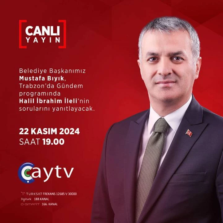 BAŞKANIMIZ BU AKŞAM ÇAY TV KONUĞU OLACAKTIR