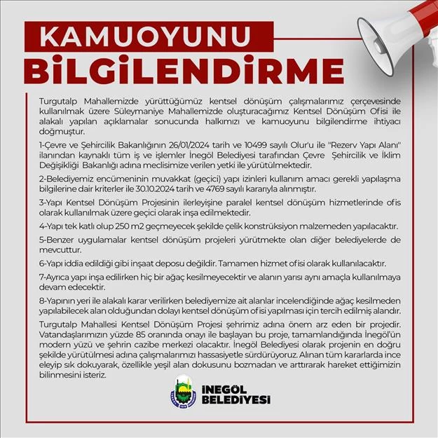 İnegöl Belediyesi’nden İddialara Yanıt