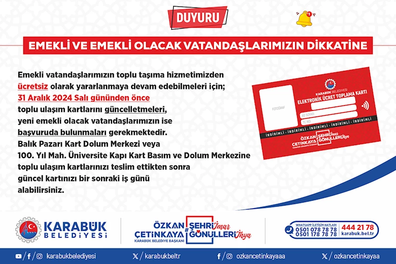 Emekli ve Emekli Olacak Vatandaşlarımızın Dikkatine