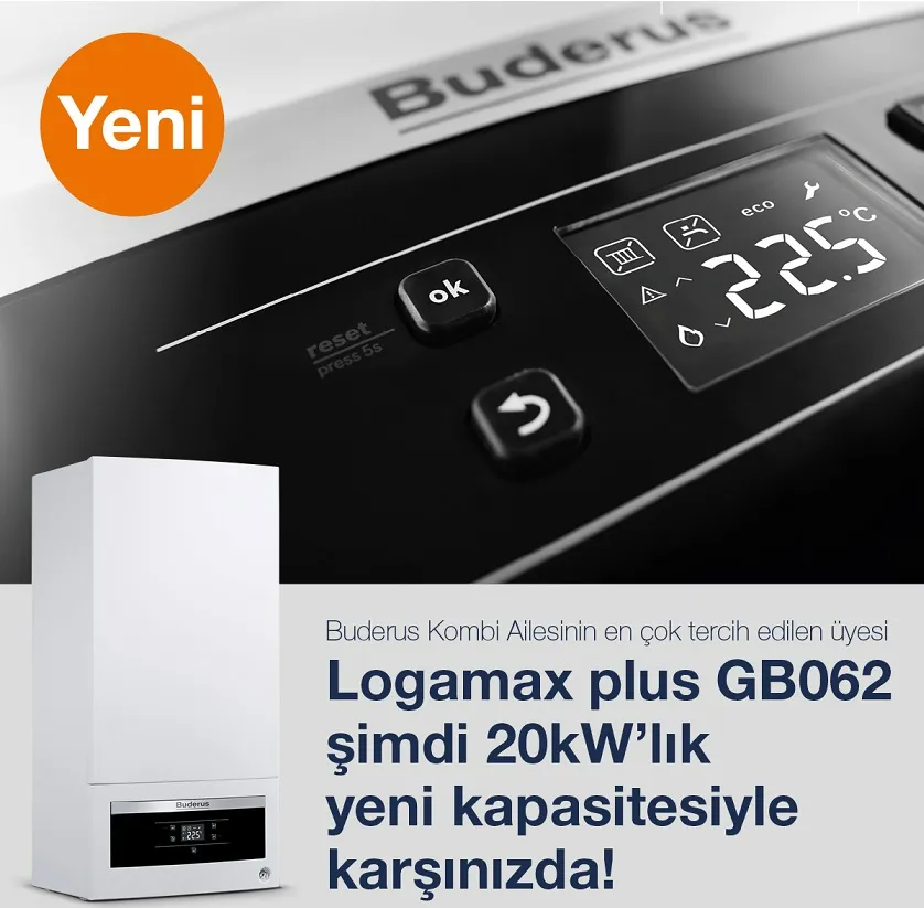 Buderus, Logamax plus GB062’nin 20 kW kapasiteli yeni versiyonunu satışa sundu