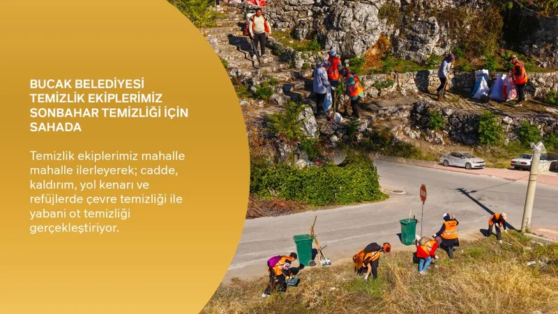 Bucak Belediyesi sonbahar temizlik çalışmalarına başladı
