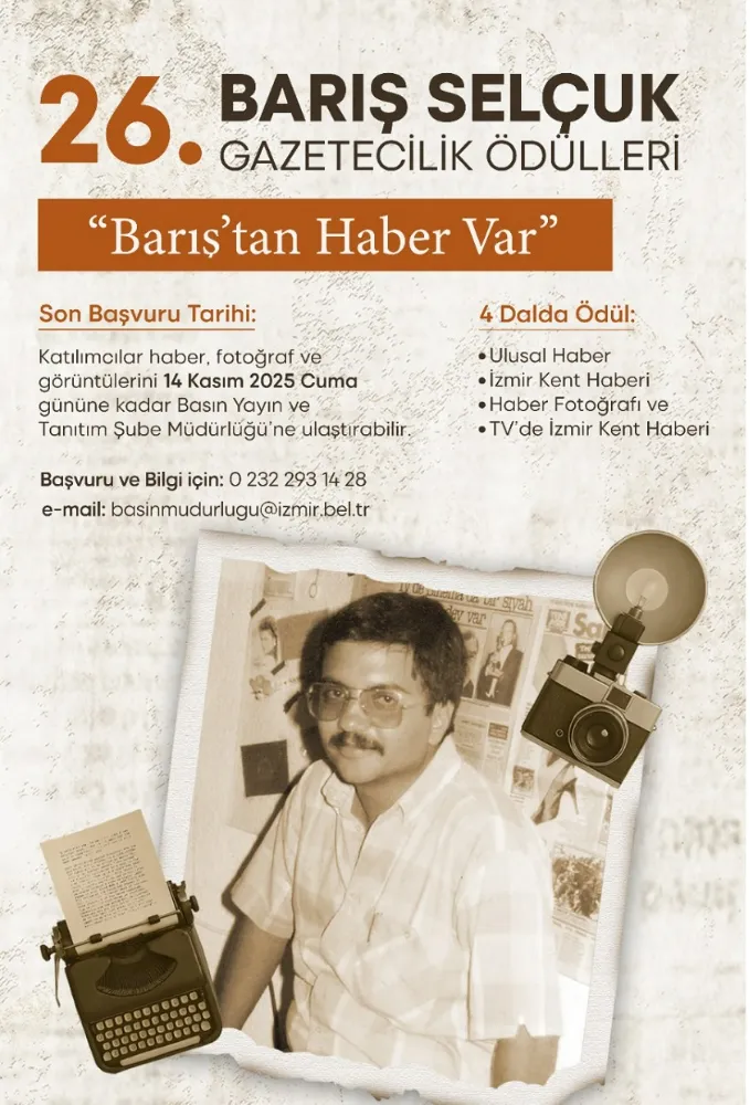 26. Barış Selçuk Gazetecilik Ödülleri’ne son başvuru tarihi 14 Kasım