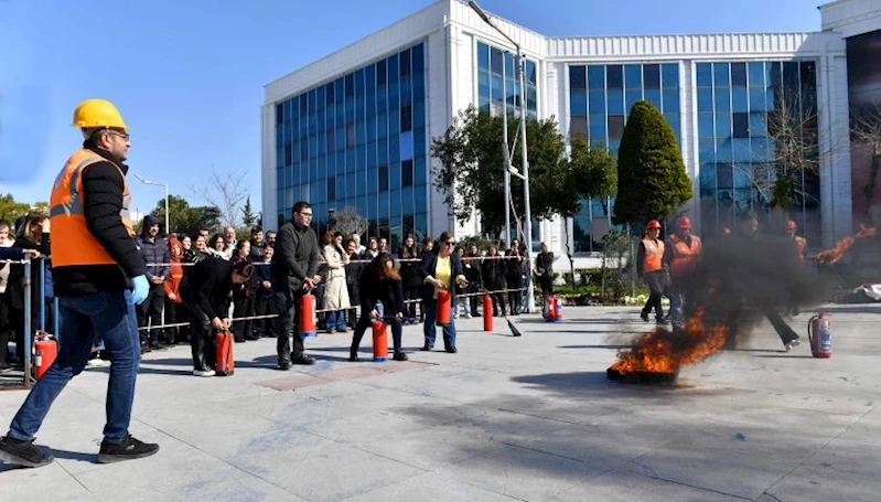 Belediyede yangın tatbikatı