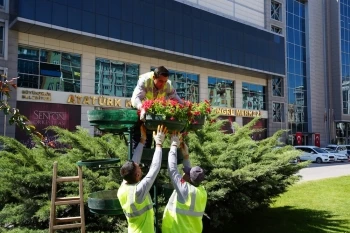 REFÜJLER ÇİÇEKLERLE RENKLENDİ