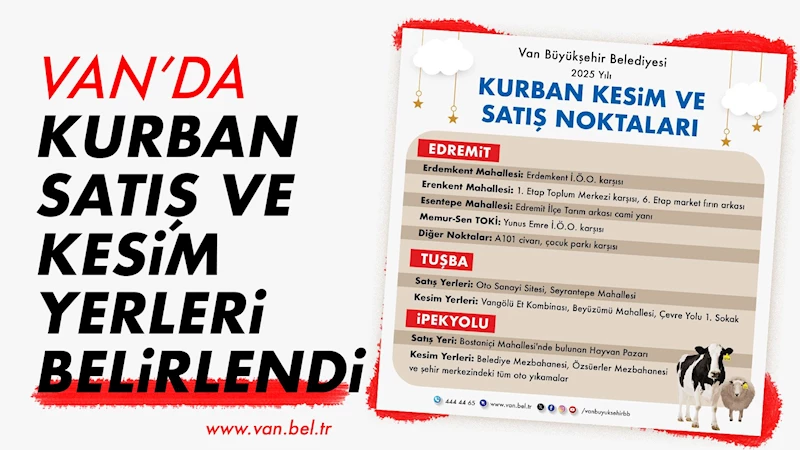 VAN’DA KURBAN SATIŞ VE KESİM YERLERİ BELİRLENDİ