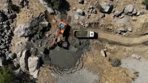 Hazro’daki gölet onarıldı